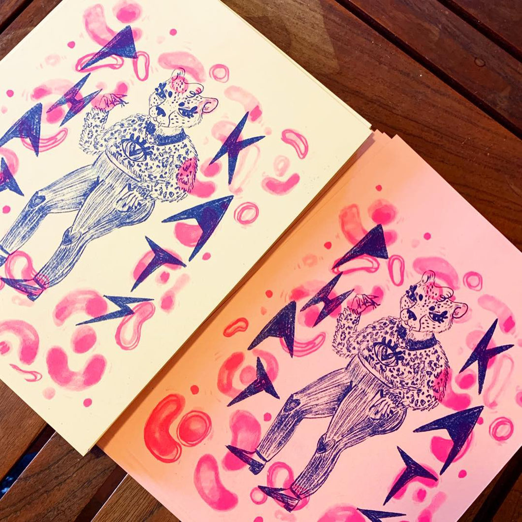Phat Katz Risograph Print
